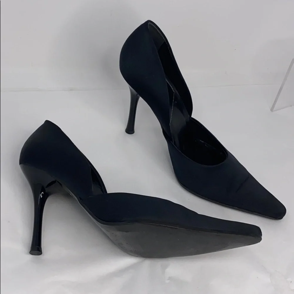 Aldo Sz 39 Black Satin D'orsay Pumps Heels